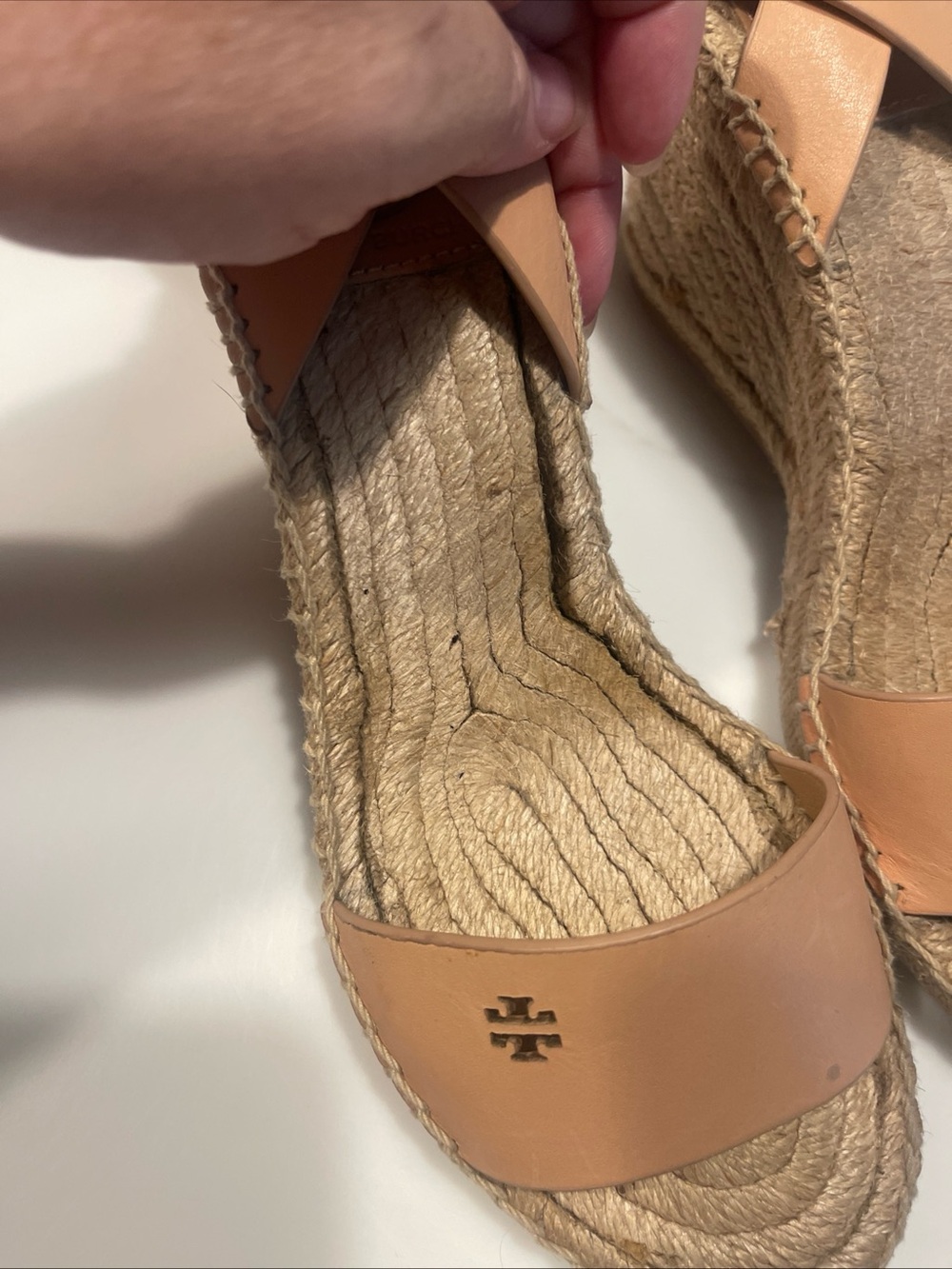 Tory Burch Tan Leather Espadrille Ankle-Strap Sandals - Picture 12 of 12